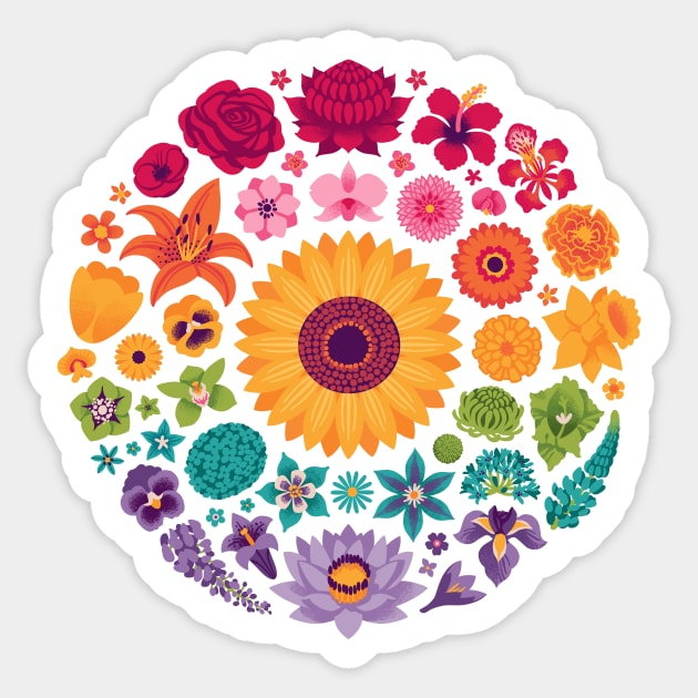 Floral Rainbow Sticker by Waynem